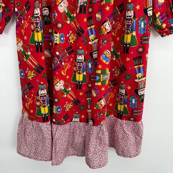 Handmade Vintage Inspired Girls Nutcracker Holiday All Over Printed Dresses - Picture 5 of 8
